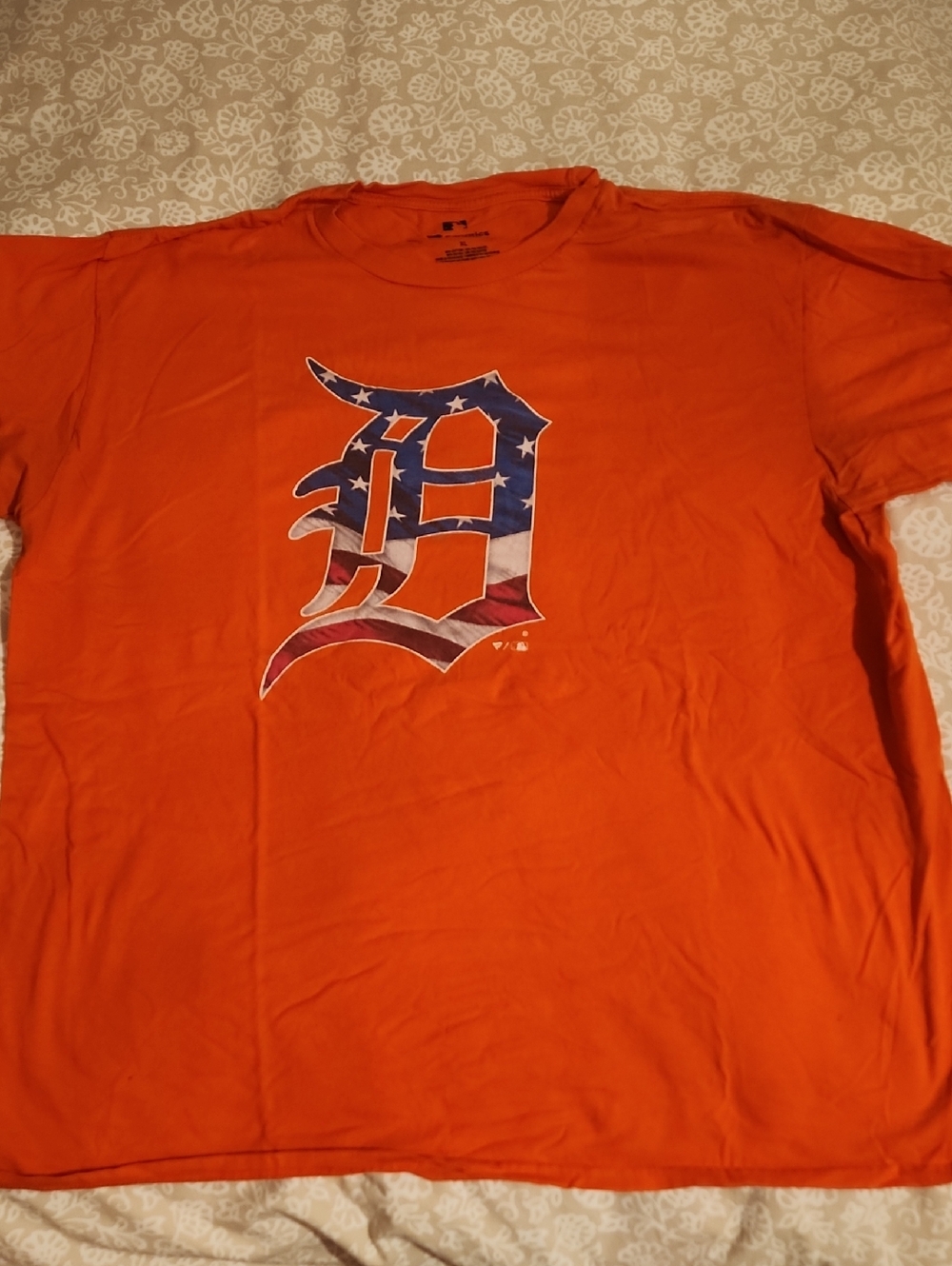 Fanatics Orange Short-Sleeve Tee with Stars-and-Stripes 'D' Graphic